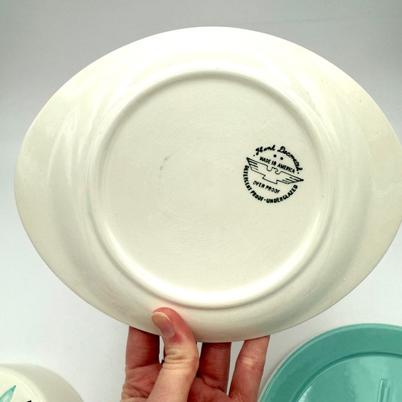 MARCREST NORDIC MINT Vtg Mid Century Modern Atomic Leaf Butter Dish Server MCM - Picture 6 of 14